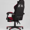 Кресло спортивное TopChairs Prophet с оттоманкой ткань черно-красный УТ000039482 - 8