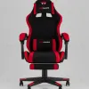 Кресло спортивное TopChairs Prophet с оттоманкой ткань черно-красный УТ000039482 - 4