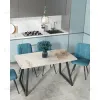 Стол обеденный Vermont 140*80 см керамика светлая ножки черные УТ000040513 - 2