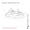 Встраиваемый потолочный гипсовый светильник STELLANOVA IZAR 80 DUO FLAT SN 023 - 9