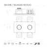 Встраиваемый потолочный гипсовый светильник STELLANOVA QUASAR 40 DUO SN 046 - 9