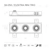 Встраиваемый потолочный гипсовый светильник STELLANOVA ELEKTRA MINI TRIO SN 050 - 9