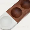 Сервировочный поднос для закусок Tori  из акации и белого мрамор 209261 - 7
