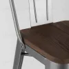 Стул барный TOLIX WOOD со спинкой серебристый матовый УТ000000696 - 8