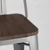 Стул барный TOLIX WOOD со спинкой серебристый матовый УТ000000696 - 9