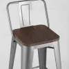 Стул барный TOLIX WOOD со спинкой серебристый матовый УТ000000696 - 7