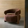Granite Кресло из коричневого шенилла и массива ясеня в отделке орех 207787 - 2