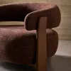 Granite Кресло из коричневого шенилла и массива ясеня в отделке орех 207787 - 3