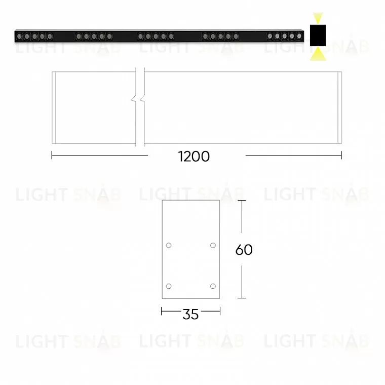 Двунаправленный светодиодный светильник Balk L 26  2 sides 22441
