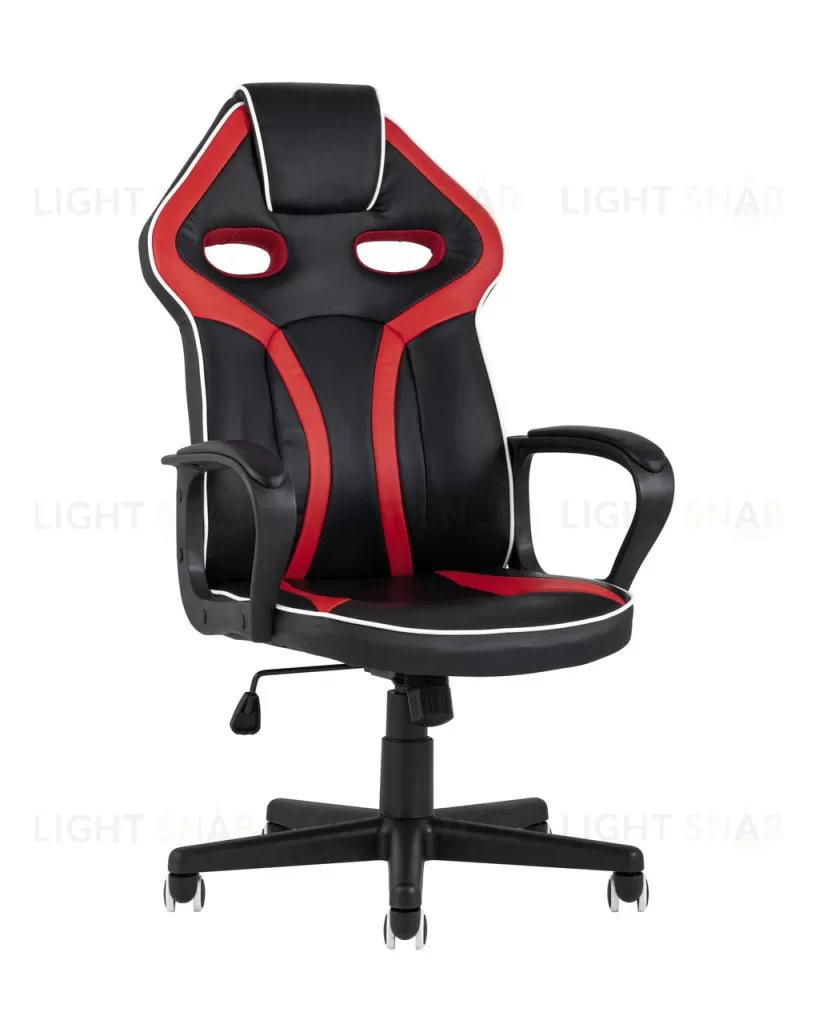 Кресло игровое TopChairs Racer Lighti черное с красным УТ000001838