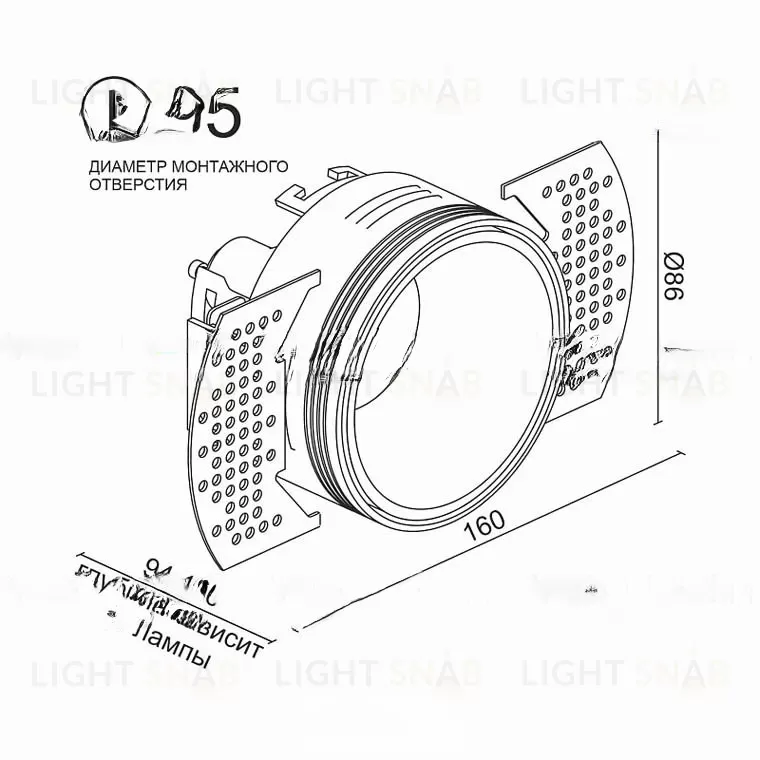 Встраиваемый светодиодный светильник ZEHAR VL30292