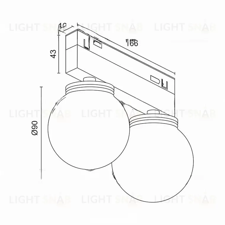 Магнитный трековый светильник в форме шара ROSLO A100 VL32204