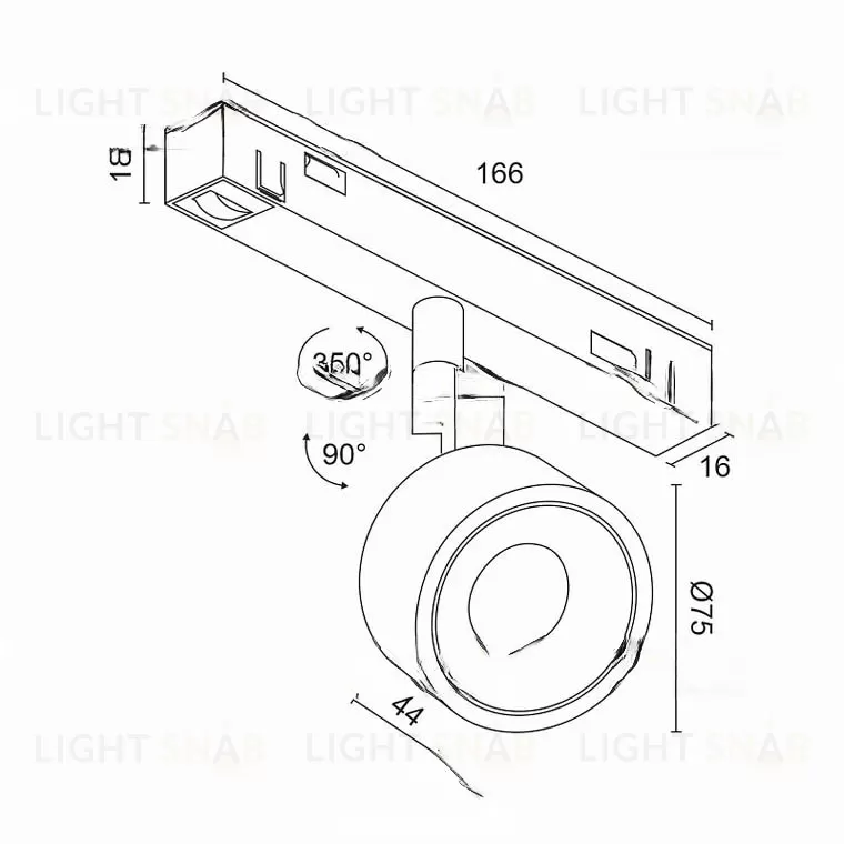 Магнитный трековый светильник URUZ S75 WH VL32192