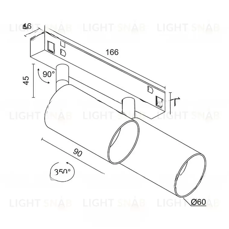 Магнитный трековый светильник URUZ S60 Double WH VL32184