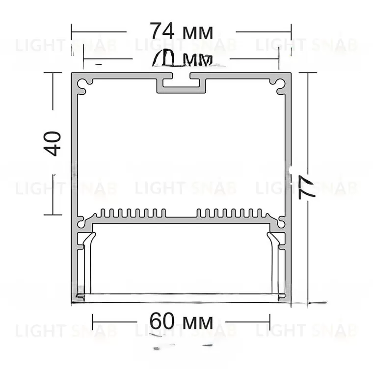 Алюминиевый накладной профиль SHEKER WH VL32398