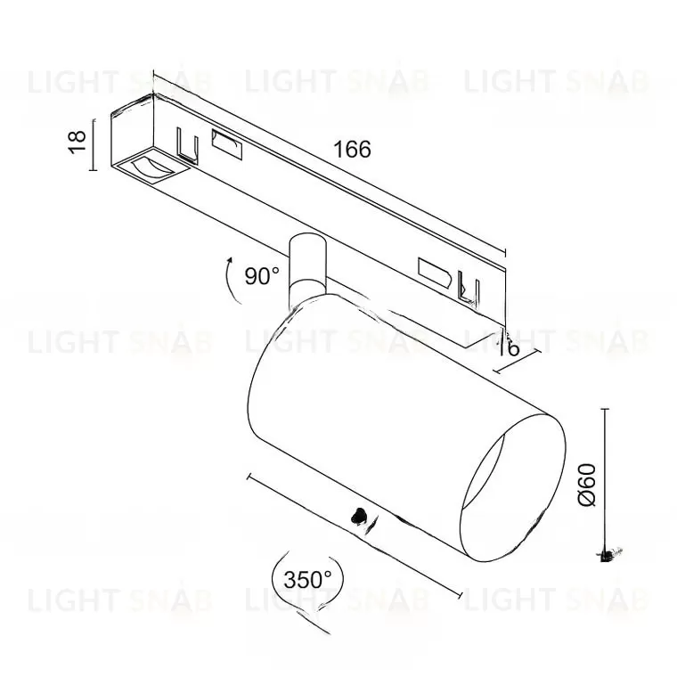 Магнитный трековый светильник URUZ S60 BW VL32172