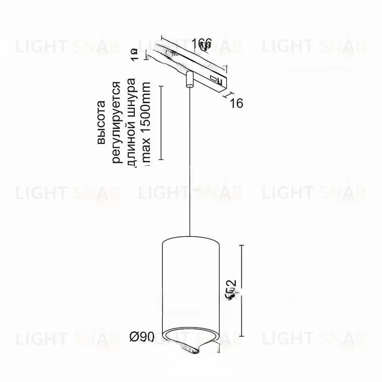 Магнитный трековый светильник GAYA P BK VL32310