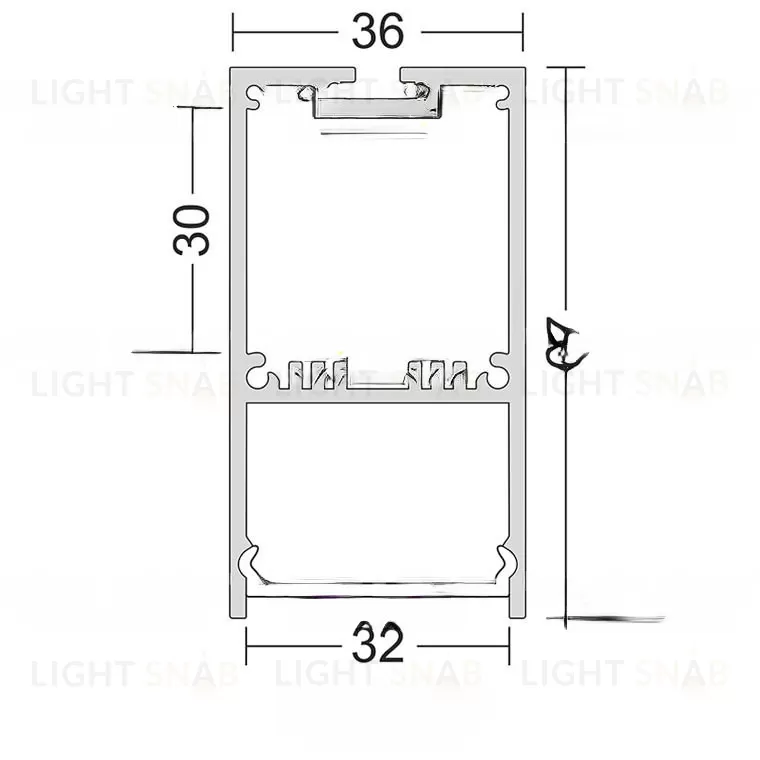 Алюминиевый накладной профиль PERE WH VL32396