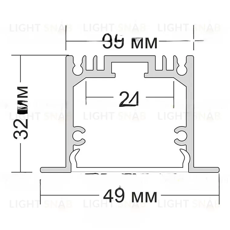 Алюминиевый встраиваемый профиль UGUN AL VL32429