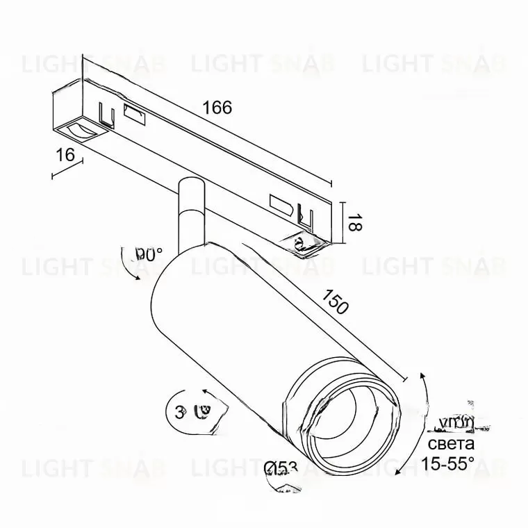 Магнитный трековый светильник USTA WH VL32200