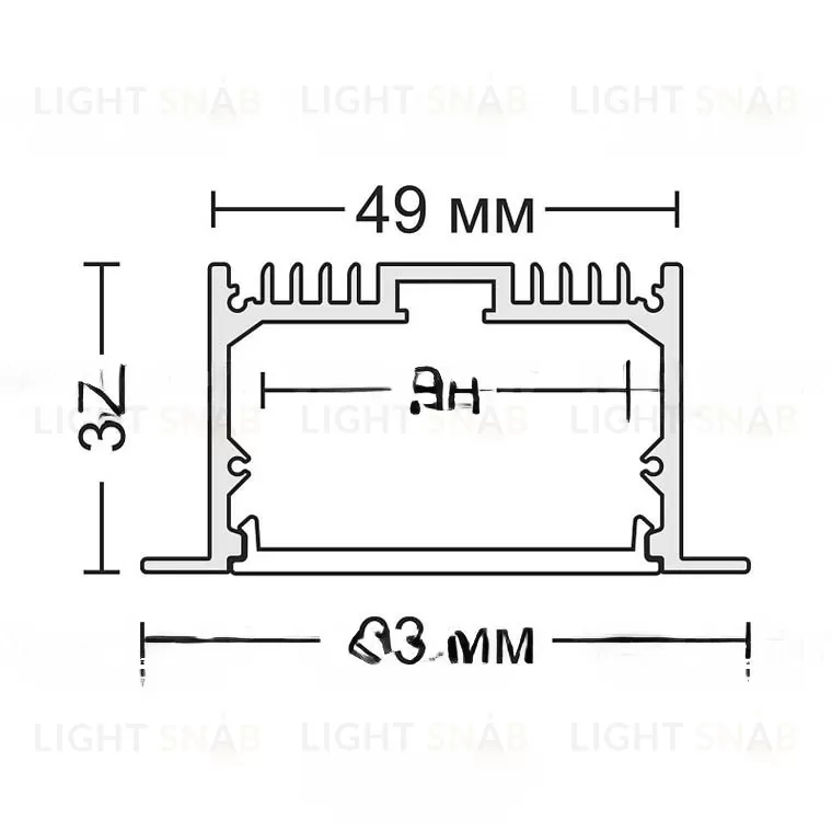 Алюминиевый встраиваемый профиль AGMUR WH VL32425