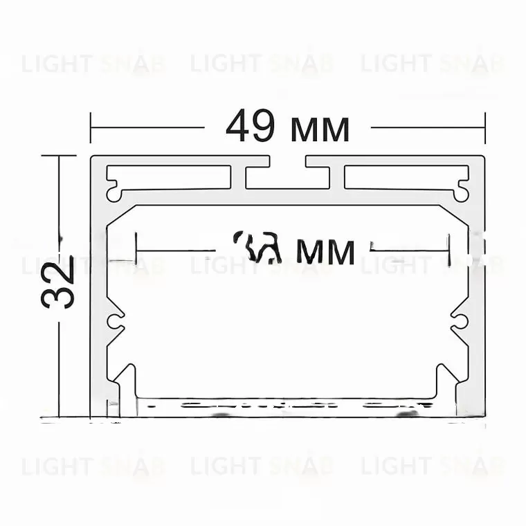 Алюминиевый накладной профиль SHEKER AL S VL32402