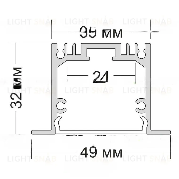 Черный алюминиевый профиль UGUN BK VL32430