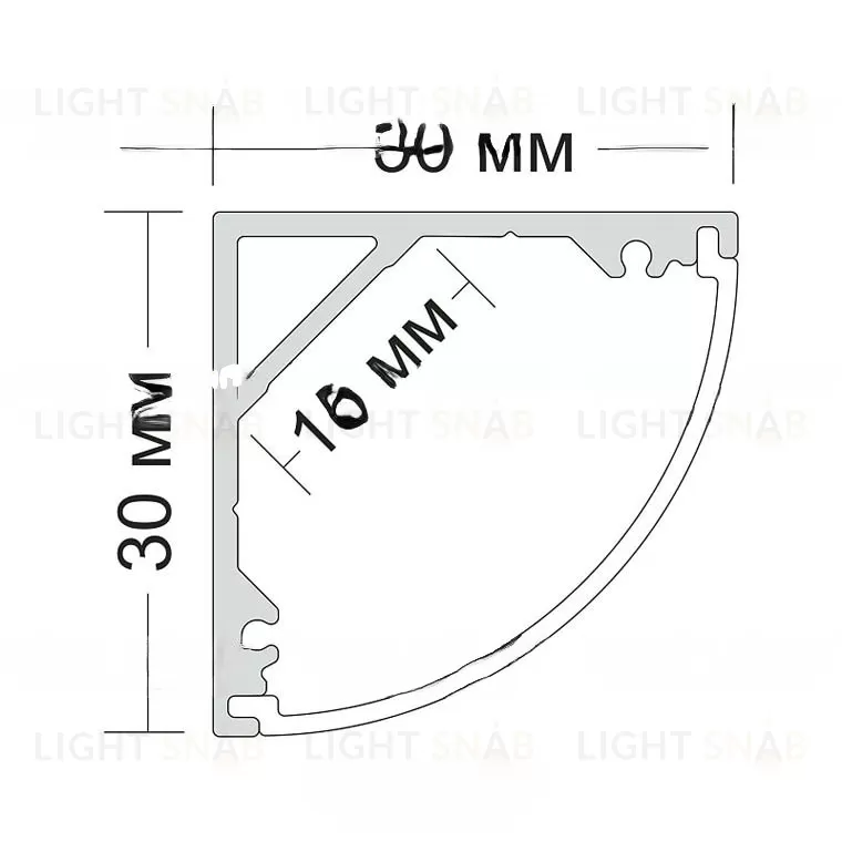 Алюминиевый накладной профиль OLUS AL VL32415