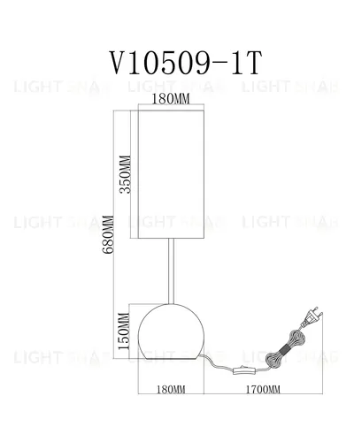 Лампа настольная Moderli V10509-1T Flint УТ000035764