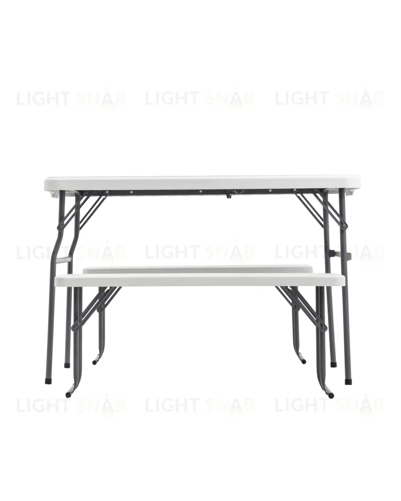 Комплект стола и двух скамеек Кейт белый УТ000036671