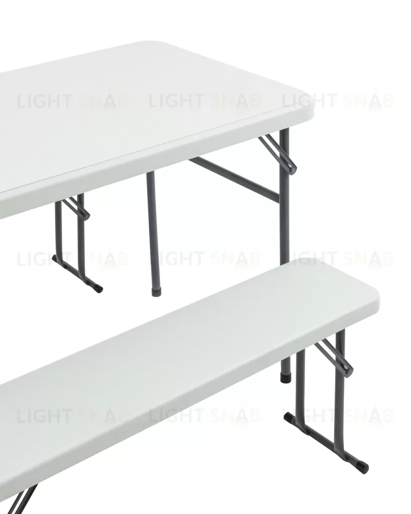 Комплект стола и двух скамеек Кейт белый УТ000036671