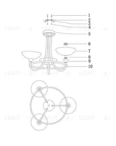 Люстра потолочная Moderli V1201-3C Lione 3*E27*60W УТ000017016