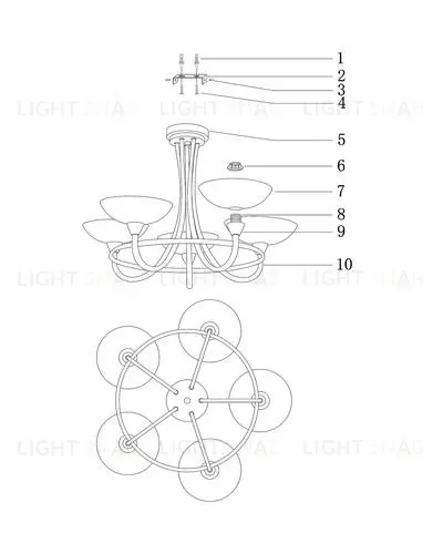 Люстра потолочная Moderli V1204-5C Lione 5*E27*60W УТ000017019