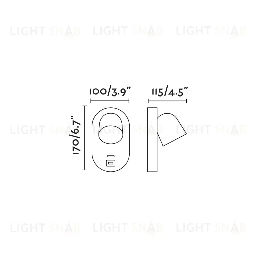 Бра Corb белое с USB 104247