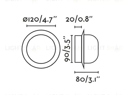 Настенный/потолочный светильник May черный LED 4W 2700K 119345