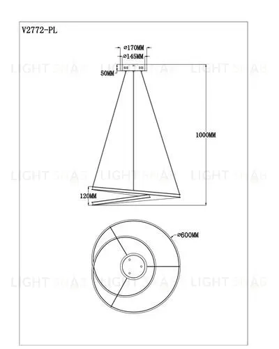 Светодиодная подвесная люстра с пультом Moderli V2772-PL Dante LED 120W УТ000021610