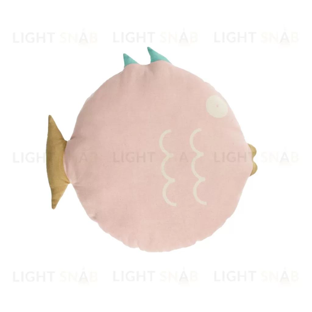 Подушка Delmare из 100% хлопка в форме рыбы розовая Ø 45 см 108303