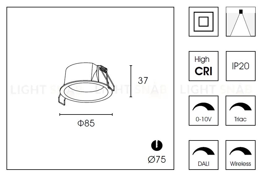 Встраиваемый светильник DB8503NR Ø8.5 DB8503NR