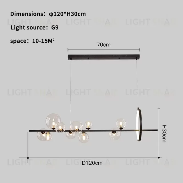 Люстра KG1233P-10 black/clear KG1233P-10 black/clear