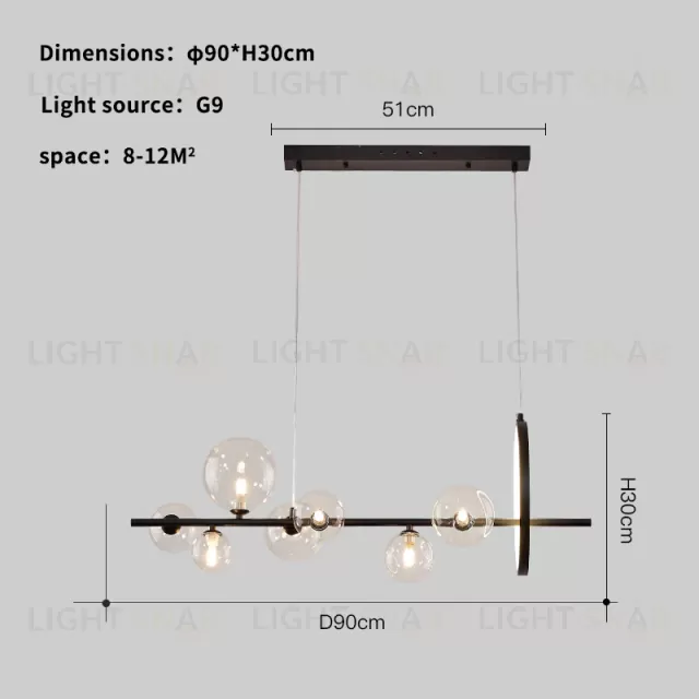 Люстра KG1233P-7 black/clear KG1233P-7 black/clear