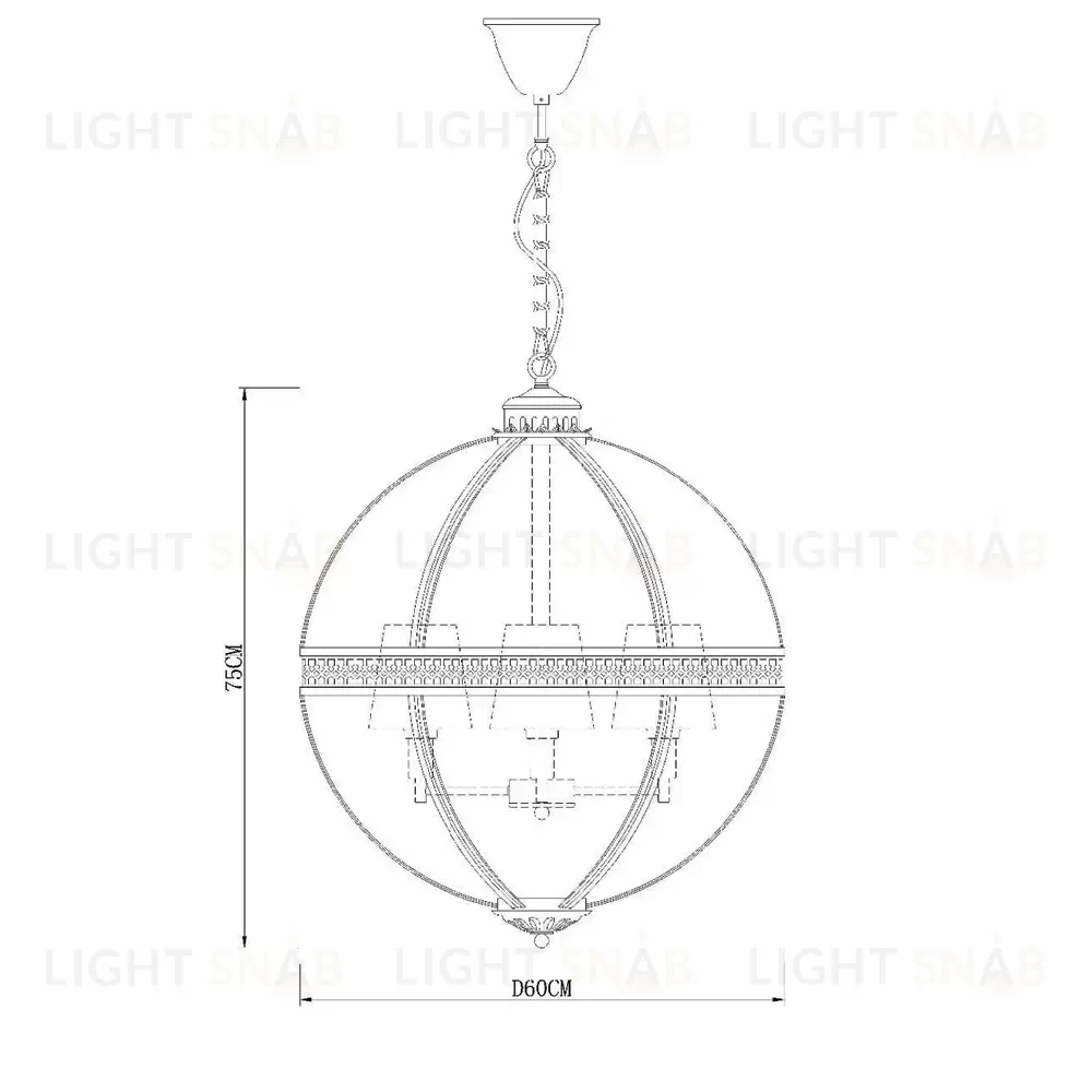 Люстра Residential 4L brass KM0115P-4L brass