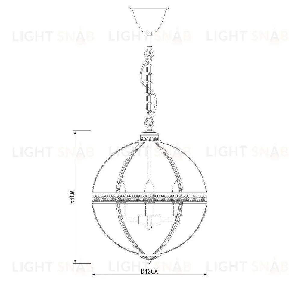 Люстра Residential 4 nickel KM0115P-4M nickel