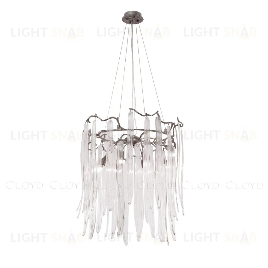  Люстра Cloyd SULAWESI C8 / Ø61 см - серебро темн. - прозрачн. стекло (арт.10394)  10394