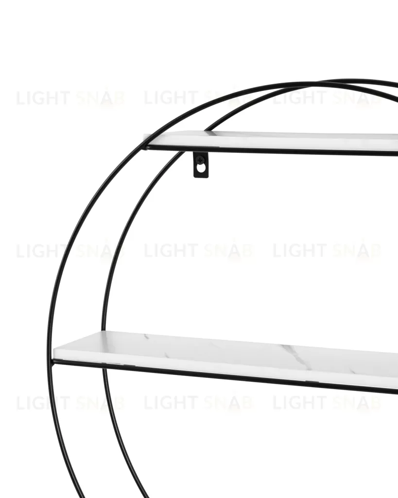 Полка Luna черная белый мрамор УТ000036378