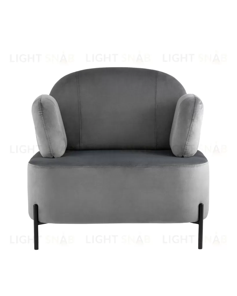 Кресло Кэнди с подлокотниками велюр серый УТ000035878