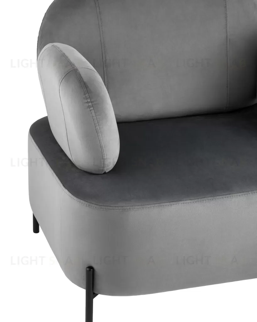 Кресло Кэнди с подлокотниками велюр серый УТ000035878