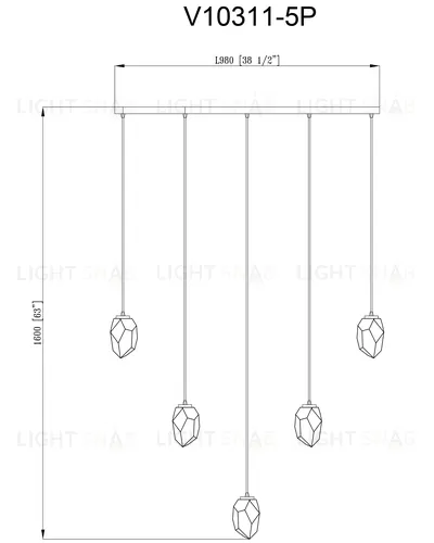 Светильник подвесной Moderli V10311-5P Catris УТ000034917