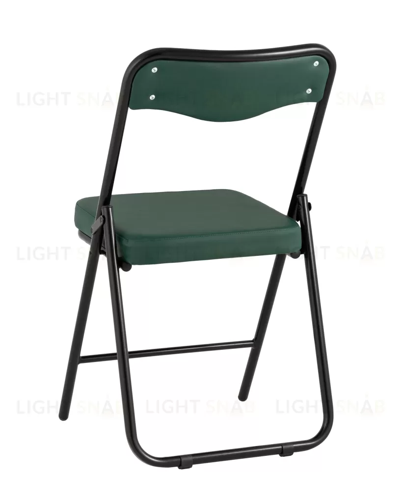 Складной стул Джонни экокожа зелёный каркас черный матовый УТ000035364