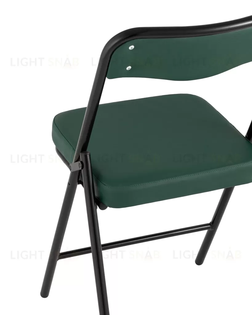 Складной стул Джонни экокожа зелёный каркас черный матовый УТ000035364