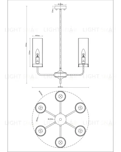 Потолочная люстра на штанге Moderli V10020-6P Metric УТ000034696